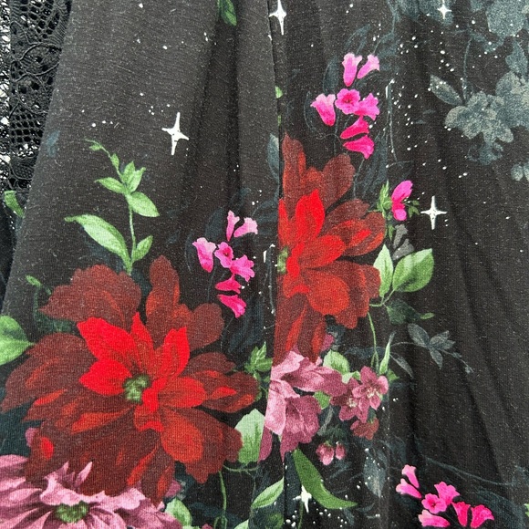 Torrid Dress Whimsygoth Fairy Grunge Lace Bell Sleeve Witchy Sz 1/1X Black Multi - Picture 6 of 16